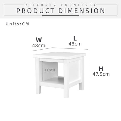 1.5FT Paisley Series Side Table Modernist Design with Plastic Wood Leg / Meja Sisi - HMZ-FN-ST-P4848-WT