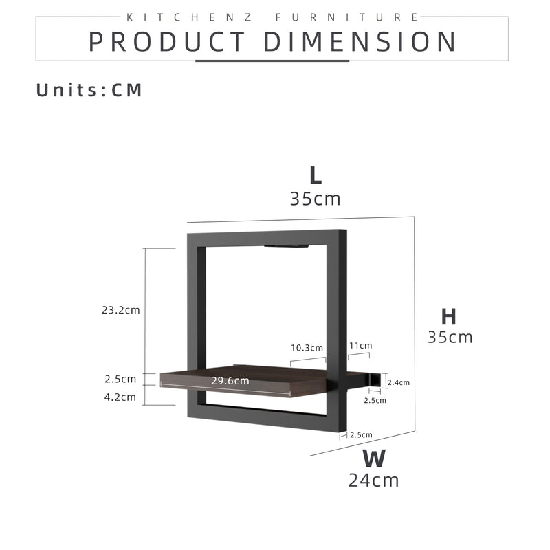 1.1FT Victor Series Wall Rack Open Storage Wall Unit Rak Dinding-HMZ-FN-WR-V49001-WN