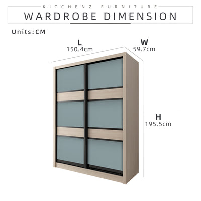 (FREE Shipping & FREE Installation) 4/5/6FT Sliding Doors Wardrobe / 3 Different Colors & Size / Mirror / Anti-Jump / Almari Baju