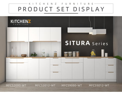 (EM) 1.4FT Situra Series Kitchen Cabinets Tall Unit / Kitchen Storage-HMZ-KC-MFCS2012-WT