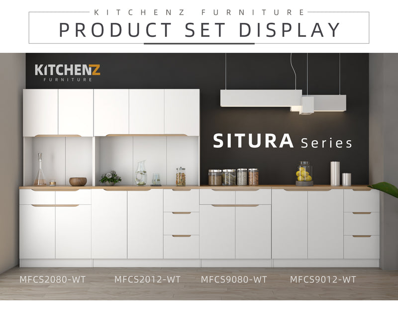 (EM) 2.6FT Situra Series Kitchen Cabinets / Kitchen Storage / Kitchen Tall Unit-HMZ-KC-MFCS2080-WT
