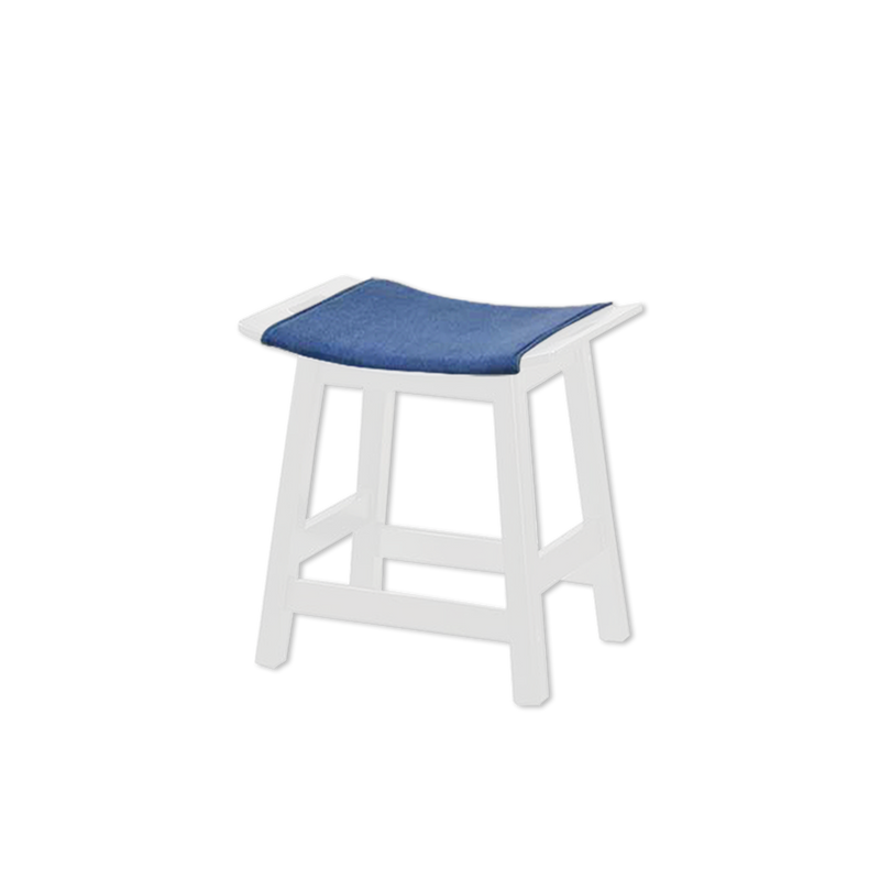 4PCS Solid Wood Bar Stool with Jeans Fabric / Small Size / Cafe / Pub / Wenge / White - SSH-FN-118-JEANS