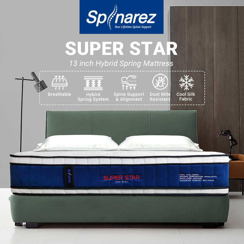 (FREE Shipping) 13inch SpinaRez Super Star Mattress High Hybrid Spring tilam Foam Mattress-Spinarez-SuperStar