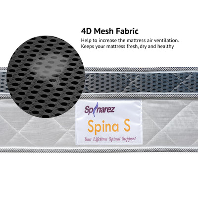 (FREE Shipping) 10inch SpinaRez Spina S Mattress Euro Top Foam Padding & Bonnell Spring Hybrid + Coconut Fiber / Free Pillow - Spinarez-SpinaS