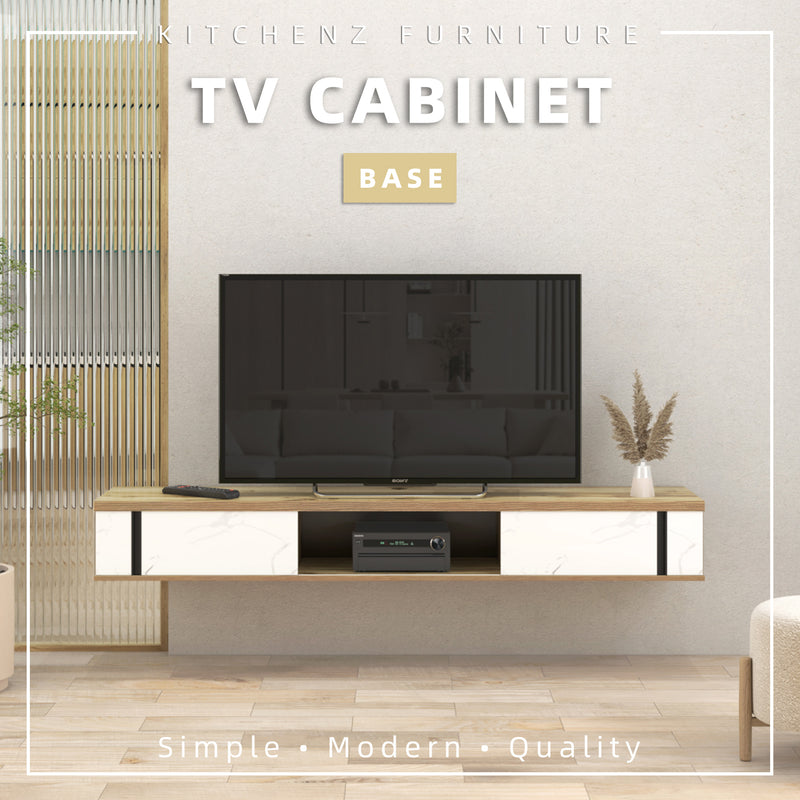6FT Wall TV Cabinet (for 60" inch TV) with 2 Sliding Door Kabinet TV Dinding (1506+1507)
