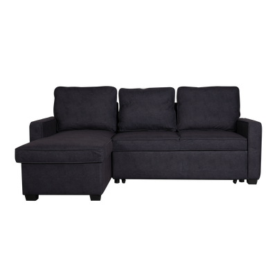 (EM) 7FT L Shape Sofa 3 Seater Multifunctional Sofa Bed Storage Box / Grey-ESF4344-GY