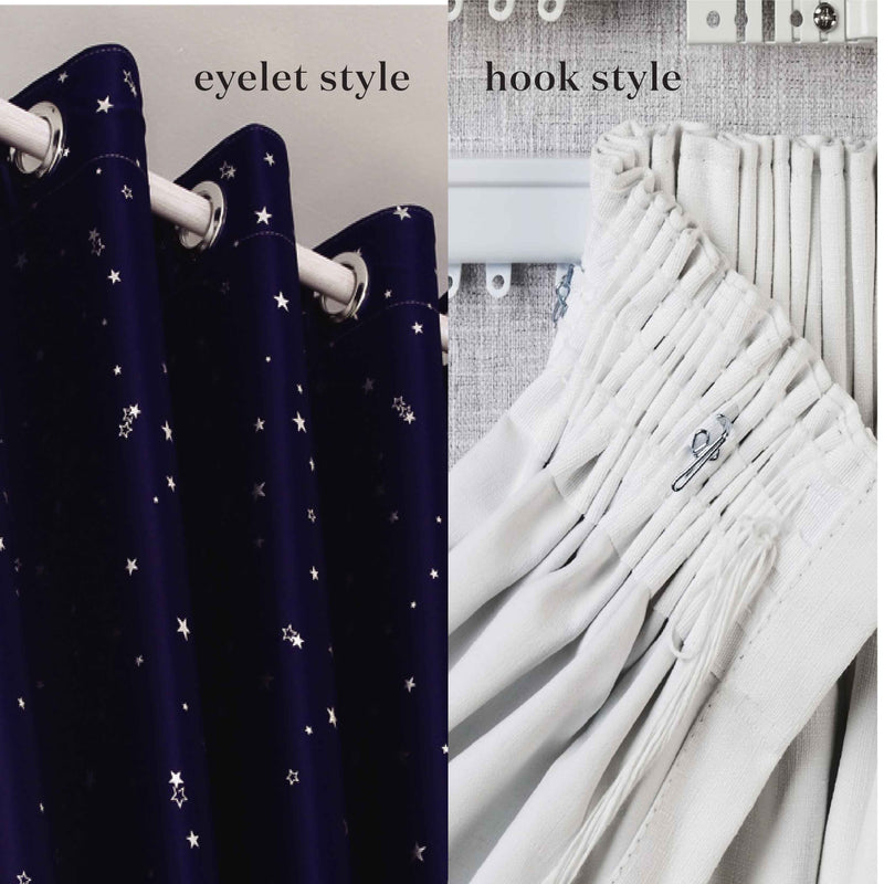 (EM) Kun Eyelet Starry Stylish Curtain/ Langsir 85% Blackout 130cm (H) / 250cm(H) / 5 Colours-BC/BC130-Hook