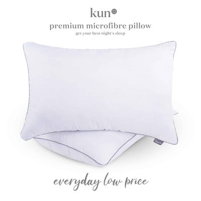 (EM) Kun 100% Premium Quality Microfibre Filled Hotel Pillow (19" x 29" x 1.4kg)-BLACKPP-1400-KUN